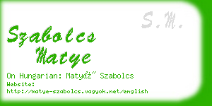 szabolcs matye business card